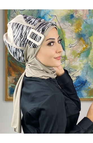 Gray Ready to Wear Turban 474EYL22ŞPK-02