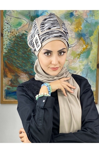 Gray Ready to Wear Turban 474EYL22ŞPK-02