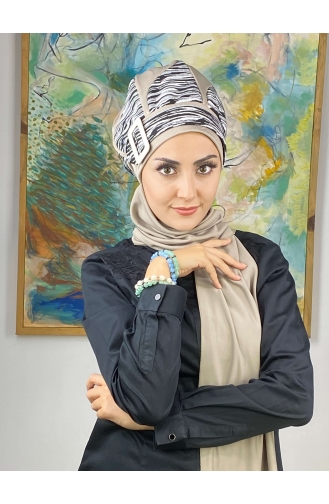 Gray Ready to Wear Turban 474EYL22ŞPK-02