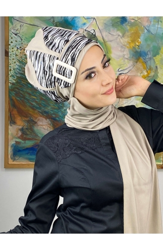 Gray Ready to Wear Turban 474EYL22ŞPK-02