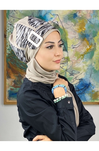 Gray Ready to wear Turban 474EYL22ŞPK-02