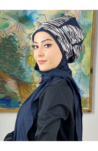 Navy Blue Ready to wear Turban 474EYL22ŞPK-04