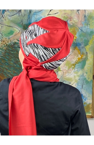 Damla Model Tesettür Hazır Türban Bere 474EYL22ŞPK-05 Kırmızı