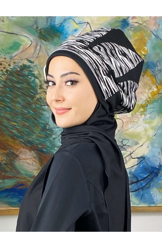 Schwarz Praktischer Turban 474EYL22ŞPK-06