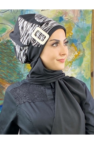 Schwarz Praktischer Turban 474EYL22ŞPK-06