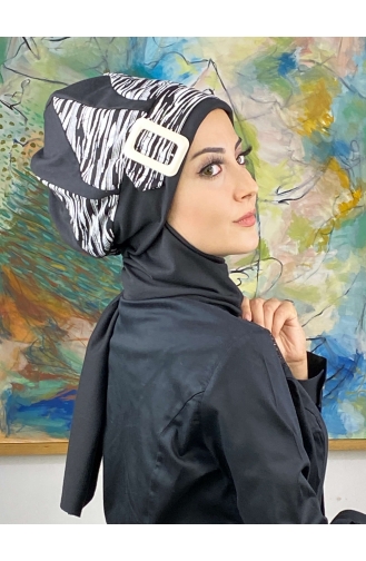 Schwarz Praktischer Turban 474EYL22ŞPK-06