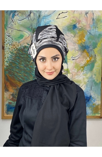 Schwarz Praktischer Turban 474EYL22ŞPK-06