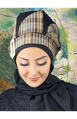 Black Ready to Wear Turban 534EYL22ŞPK-03