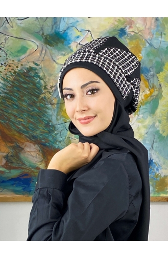 Black Ready to Wear Turban 564EYL22ŞPK-03