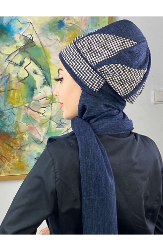 Navy Blue Ready to wear Turban 604EYL22ŞPK-01