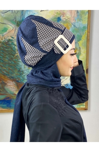 Navy Blue Ready to wear Turban 604EYL22ŞPK-01