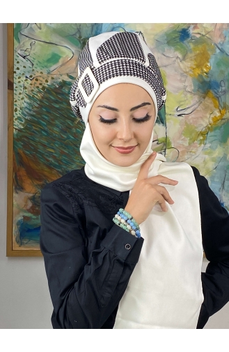 White Ready to Wear Turban 604EYL22ŞPK-02