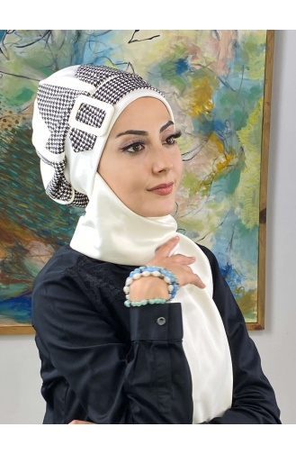 White Ready to Wear Turban 604EYL22ŞPK-02