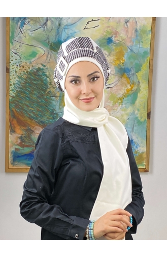 Weiß Praktischer Turban 604EYL22ŞPK-02