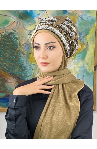 Tobacco Ready to Wear Turban 634EYL22ŞPK-01