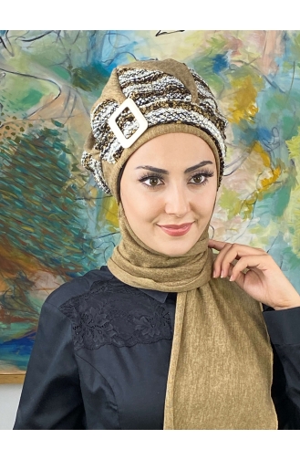 Tobacco Ready to Wear Turban 634EYL22ŞPK-01