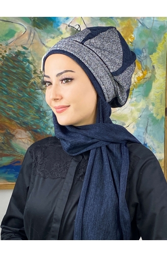 Turban Pret-a-Porter Bleu Marine 664EYL22ŞPK-03