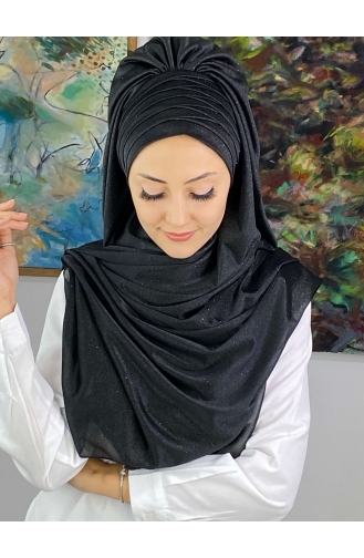 Black Ready to Wear Turban 86EYLL22BONE-08