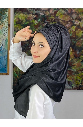 Black Ready to Wear Turban 86EYLL22BONE-08