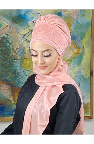 Light Salmon Ready to wear Turban 16EYLL22BONE-05