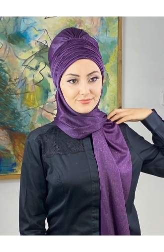 Light Purple Ready to Wear Turban 16EYLL22BONE-07