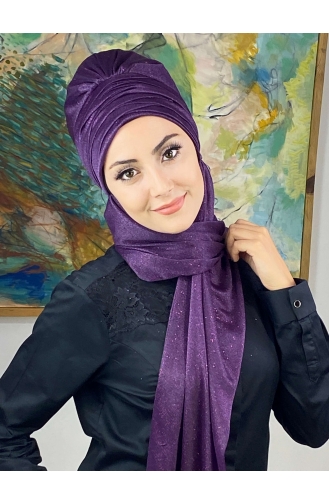 Light Purple Ready to Wear Turban 16EYLL22BONE-07