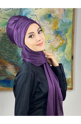 Light Purple Ready to Wear Turban 16EYLL22BONE-07