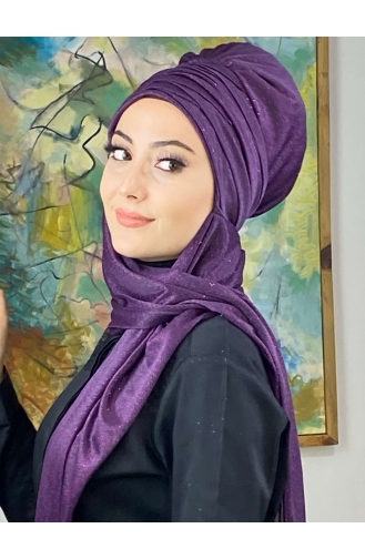 Light Purple Ready to Wear Turban 16EYLL22BONE-07