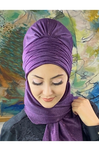 Light Purple Ready to Wear Turban 16EYLL22BONE-07