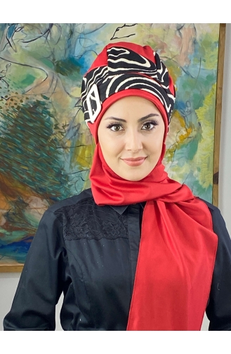 Red Ready to wear Turban 146EYLL22BERE-03