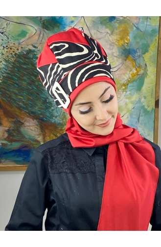 Red Ready to Wear Turban 146EYLL22BERE-03