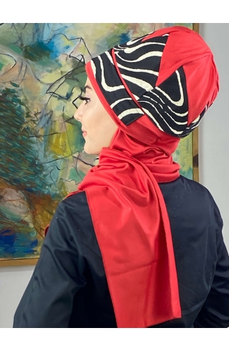 Red Ready to wear Turban 146EYLL22BERE-03