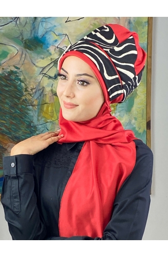 Red Ready to Wear Turban 146EYLL22BERE-03