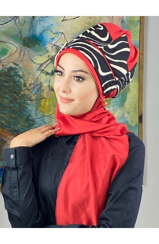 Red Ready to wear Turban 146EYLL22BERE-03