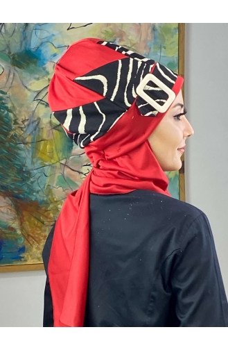 Red Ready to wear Turban 146EYLL22BERE-03