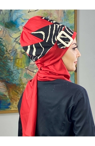 Red Ready to Wear Turban 146EYLL22BERE-03