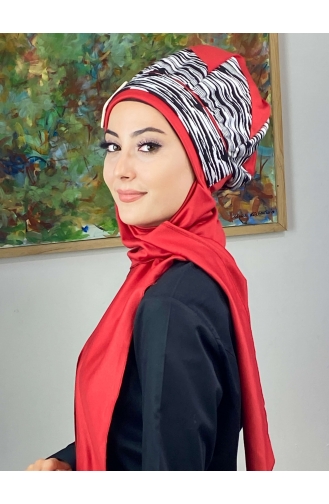 Red Ready to wear Turban 256EYLL22BERE-04