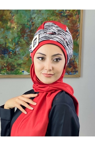 Red Ready to wear Turban 256EYLL22BERE-04