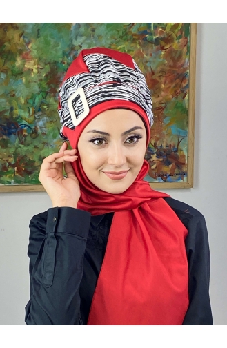 Red Ready to Wear Turban 256EYLL22BERE-04