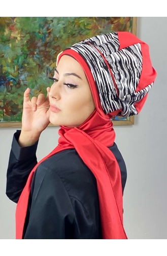 Red Ready to Wear Turban 256EYLL22BERE-04