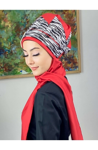 Red Ready to Wear Turban 256EYLL22BERE-04