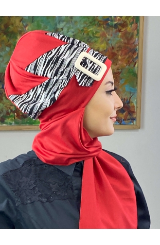 Red Ready to Wear Turban 256EYLL22BERE-04