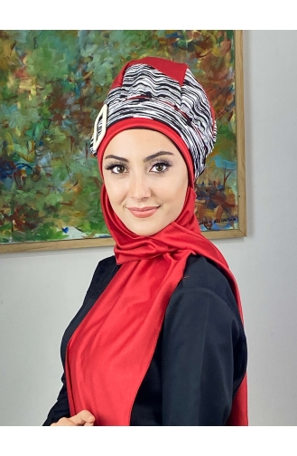 Red Ready to wear Turban 256EYLL22BERE-04