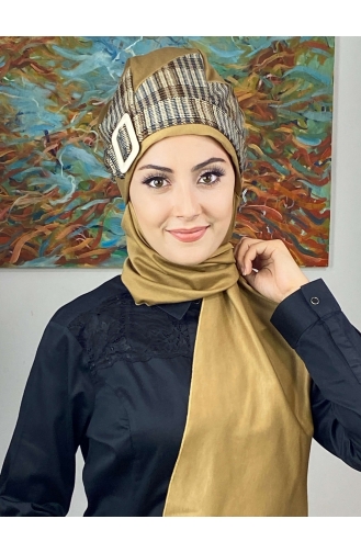 Dark Brown Ready to wear Turban 276EYLL22BERE-01