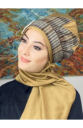 Dark Brown Ready to wear Turban 276EYLL22BERE-01