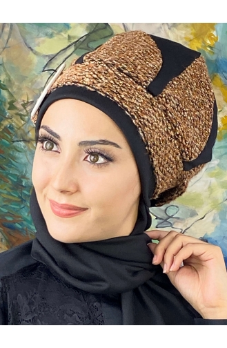 Black Ready to Wear Turban 644EYL22ŞPK-01