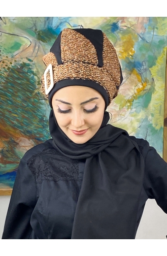 Black Ready to Wear Turban 644EYL22ŞPK-01