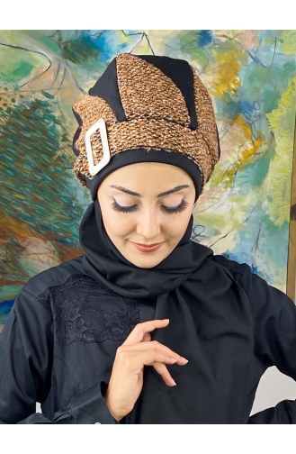 Black Ready to Wear Turban 644EYL22ŞPK-01