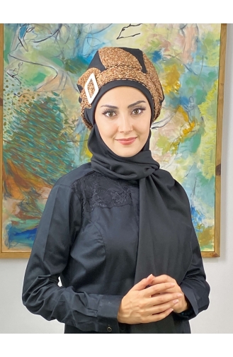 Black Ready to Wear Turban 644EYL22ŞPK-01