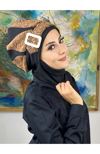 Black Ready to Wear Turban 644EYL22ŞPK-01